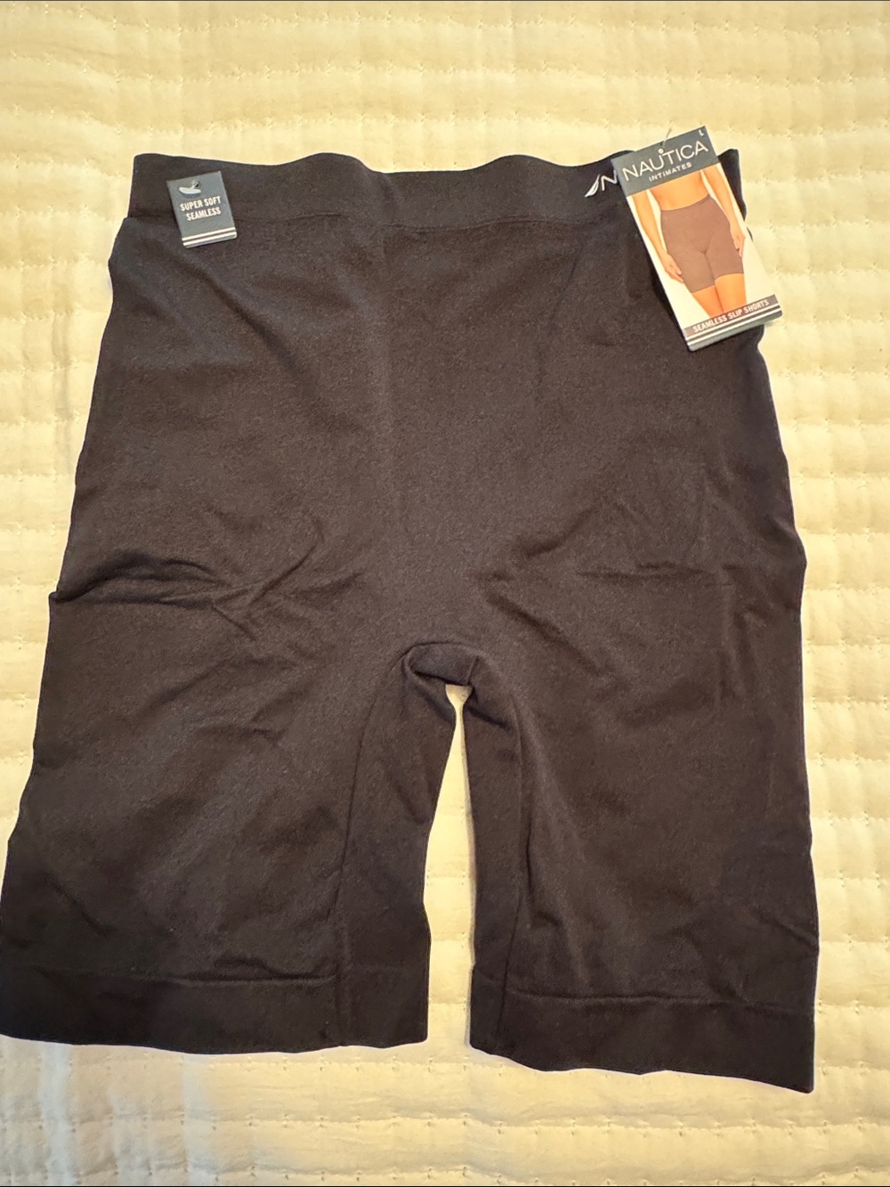 Nautica women Black Seamless Slip Shorts for Under Dress Large